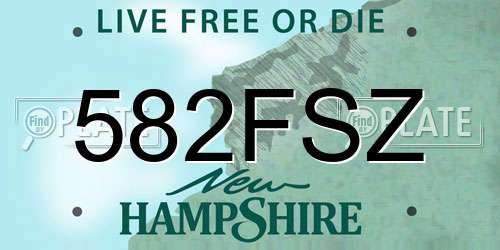 582FSZ New Hampshire License Plate