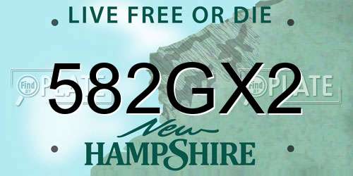 582GX2 New Hampshire License Plate