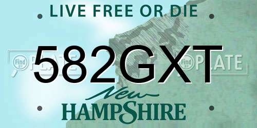 582GXT New Hampshire License Plate