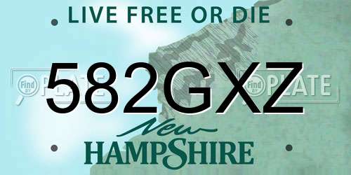 582GXZ New Hampshire License Plate