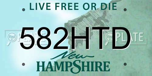 582HTD New Hampshire License Plate