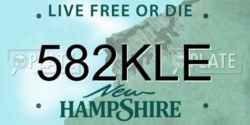 582KLE New Hampshire License Plate
