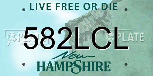 582LCL New Hampshire License Plate