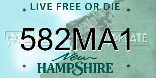582MA1 New Hampshire License Plate