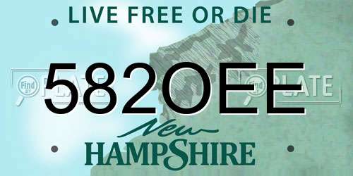 582OEE New Hampshire License Plate