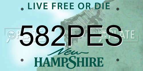 582PES New Hampshire License Plate