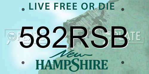 582RSB New Hampshire License Plate