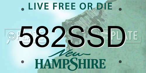 582SSD New Hampshire License Plate