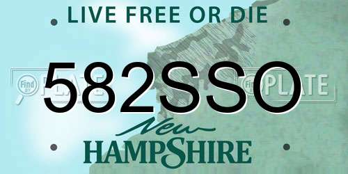 582SSO New Hampshire License Plate