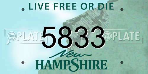 5833 New Hampshire License Plate
