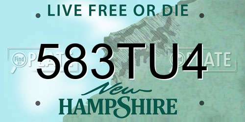 583TU4 New Hampshire License Plate