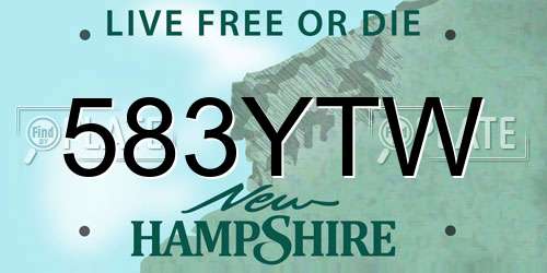583YTW New Hampshire License Plate