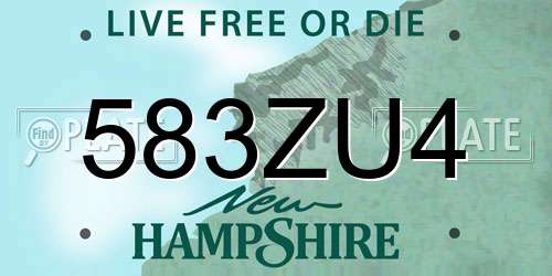 583ZU4 New Hampshire License Plate