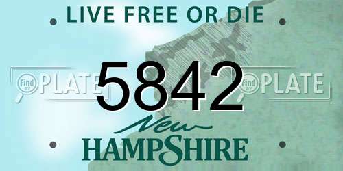 5842 New Hampshire License Plate