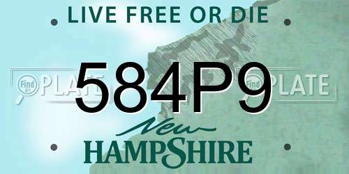 584P9 New Hampshire License Plate
