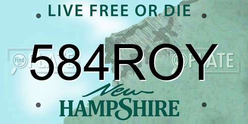 584ROY New Hampshire License Plate