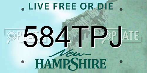 584TPJ New Hampshire License Plate