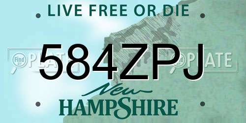 584ZPJ New Hampshire License Plate