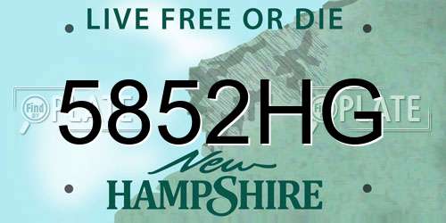 5852HG New Hampshire License Plate