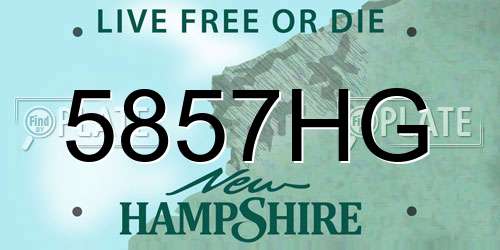 5857HG New Hampshire License Plate