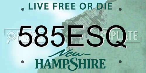 585ESQ New Hampshire License Plate