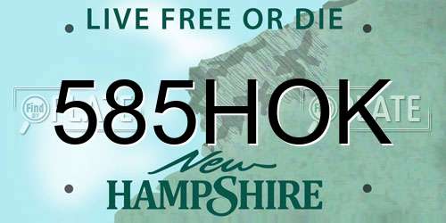 585HOK New Hampshire License Plate