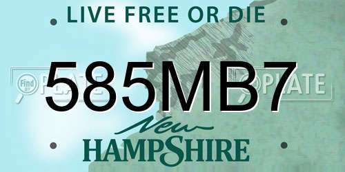 585MB7 New Hampshire License Plate