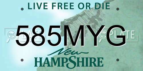 585MYG New Hampshire License Plate