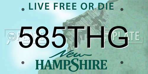 585THG New Hampshire License Plate