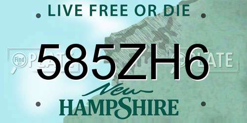 585ZH6 New Hampshire License Plate