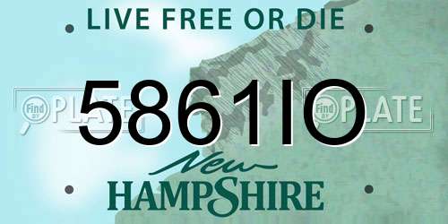 5861IO New Hampshire License Plate