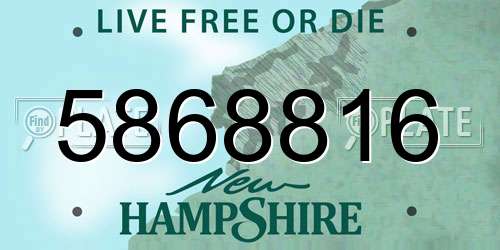 5868816 New Hampshire License Plate