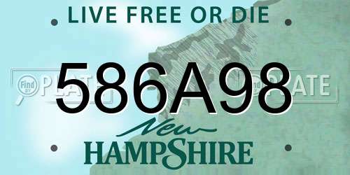 586A98 New Hampshire License Plate