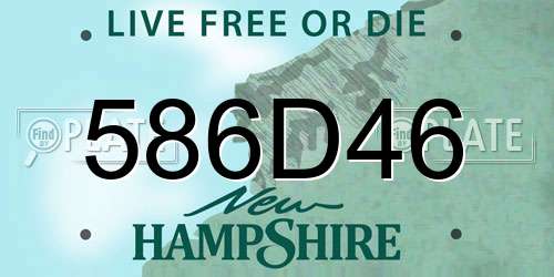 586D46 New Hampshire License Plate