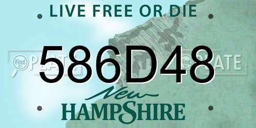 586D48 New Hampshire License Plate
