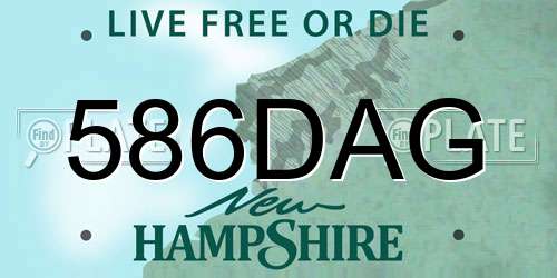 586DAG New Hampshire License Plate