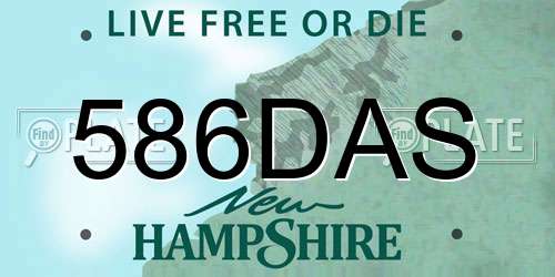 586DAS New Hampshire License Plate