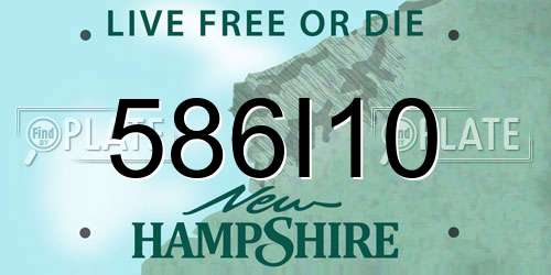 586I10 New Hampshire License Plate