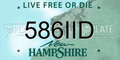586IID New Hampshire License Plate