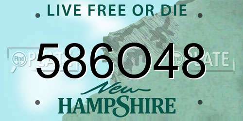586O48 New Hampshire License Plate