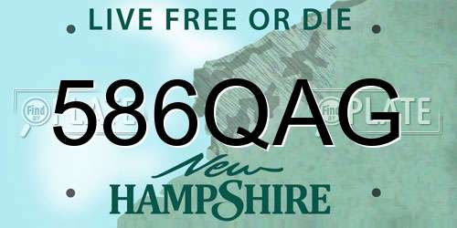 586QAG New Hampshire License Plate
