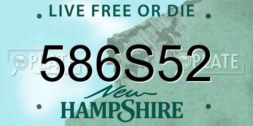 586S52 New Hampshire License Plate