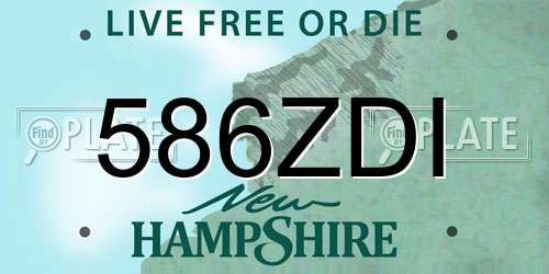 586ZDI New Hampshire License Plate
