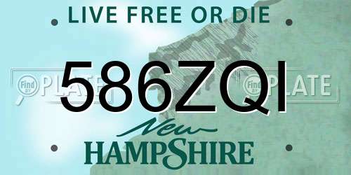586ZQI New Hampshire License Plate