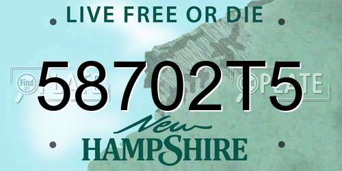 58702T5 New Hampshire License Plate