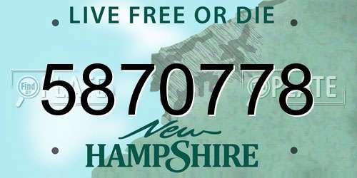 5870778 New Hampshire License Plate