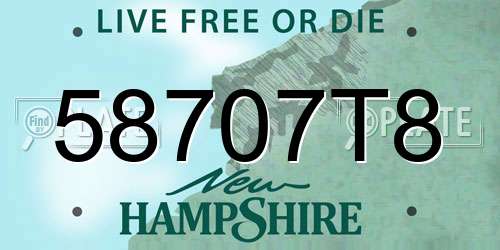 58707T8 New Hampshire License Plate