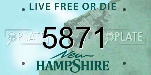 5871 New Hampshire License Plate