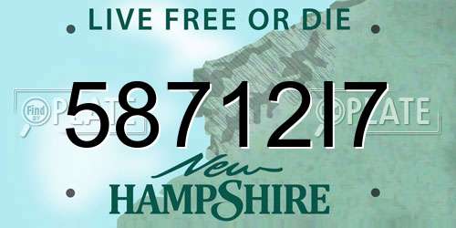 58712I7 New Hampshire License Plate