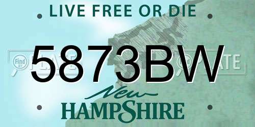 5873BW New Hampshire License Plate